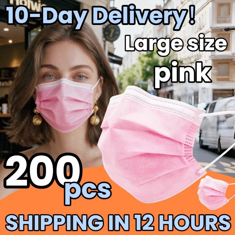 Disposable Surgical Mask - 200Pcs Value Pack! Pink Disposable Masks