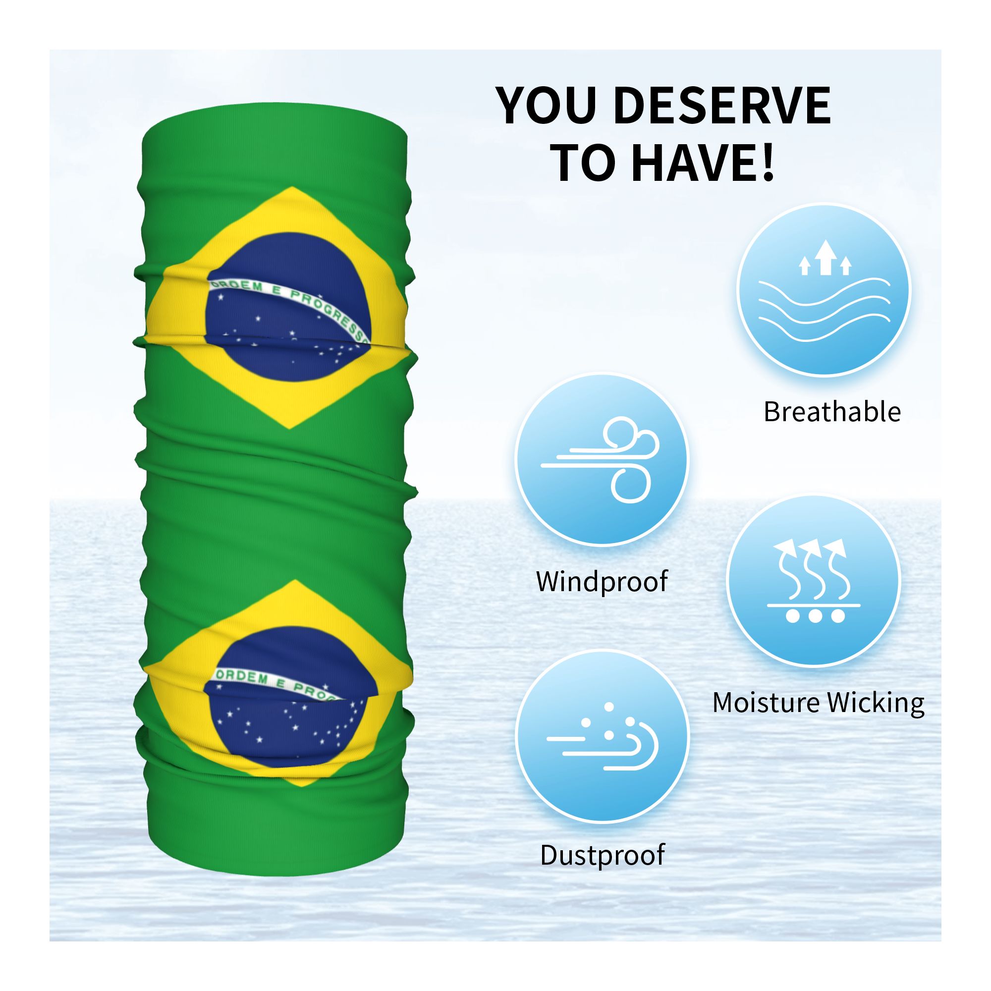 Custom Brazil Flag Bandana Nec - Neck Gaiter Face Cover recension och pris