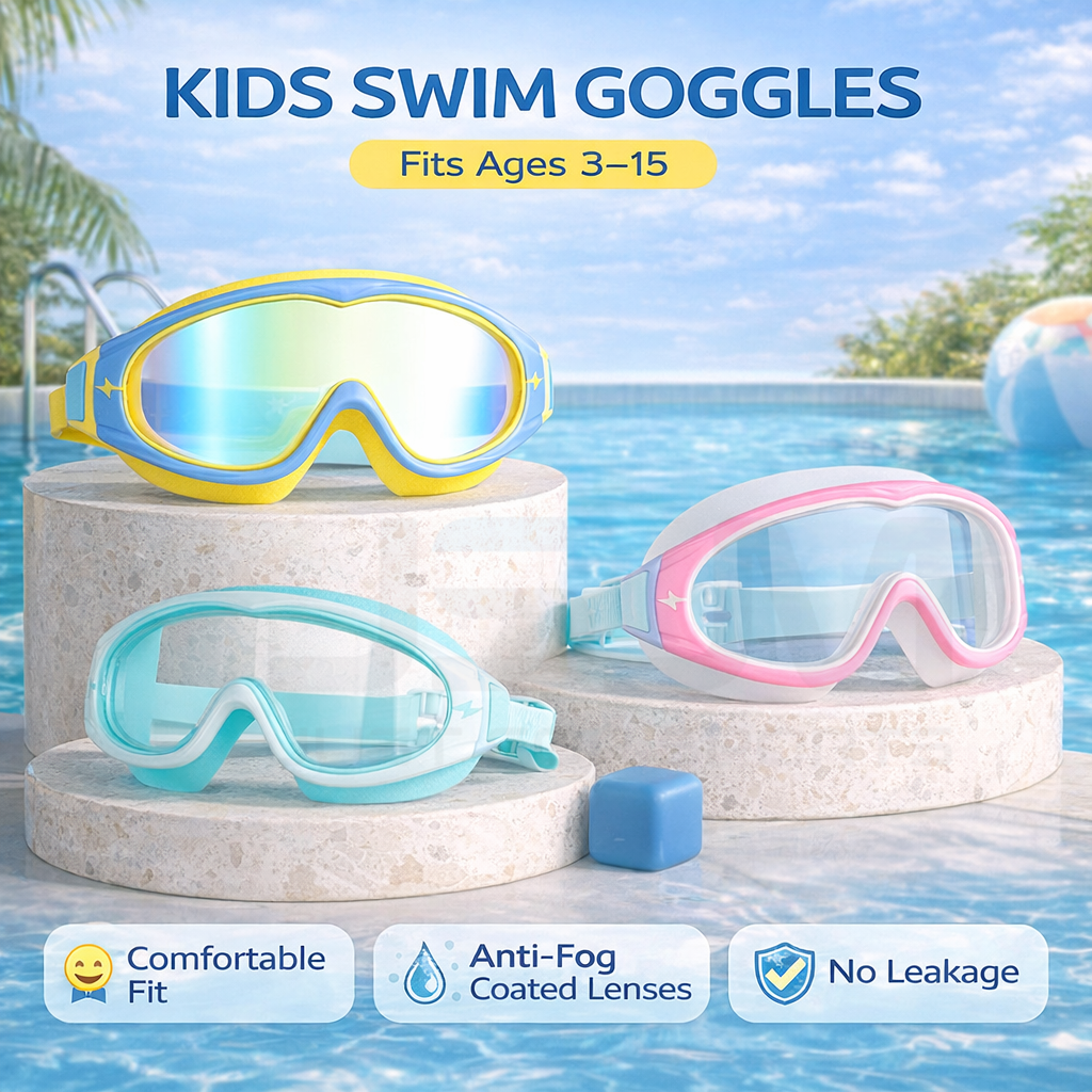JSJM Kids Swimming Goggles Big - Silicone Mask Bracket recension och pris