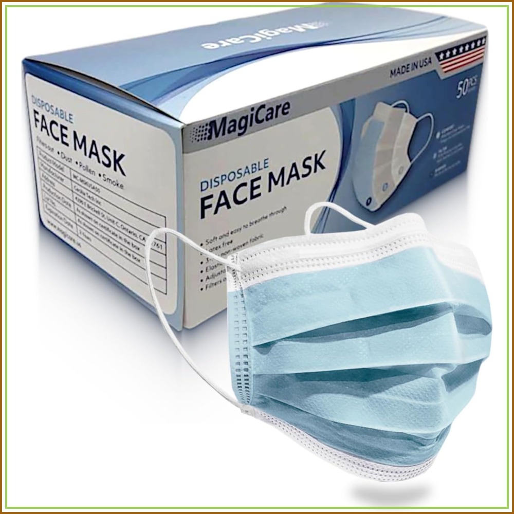 Blue Face Mask, Disposable, 3  - Disposable Mask Blue recension och pris