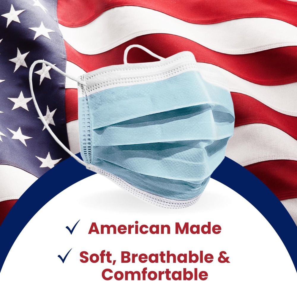 Blue Face Mask, Disposable, 3  - Disposable Mask Blue recension och pris