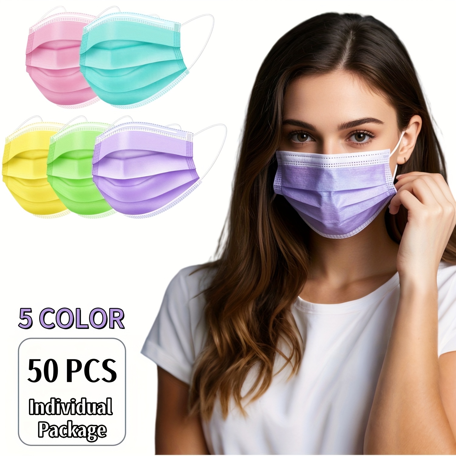 100/50Pcs Three-Layer Protecti - Disposable Surgical Mask recension och pris