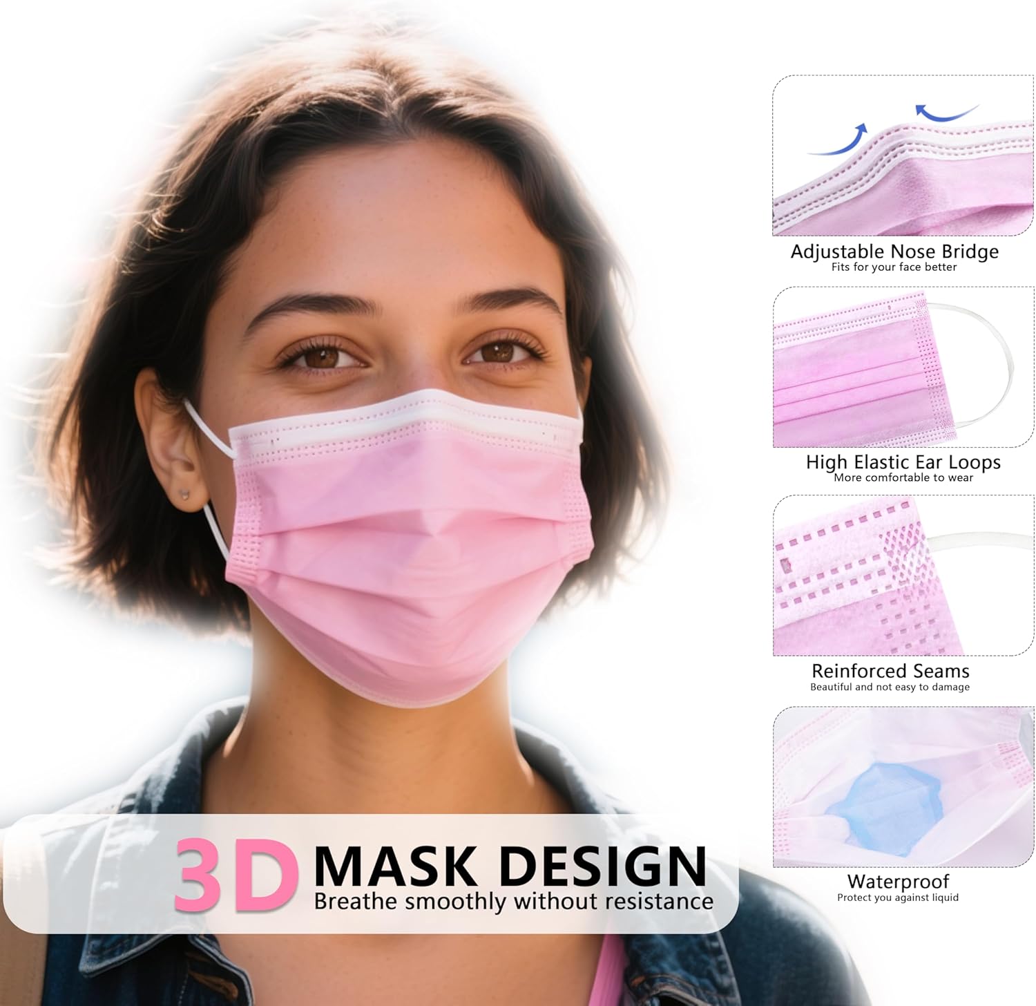 100/50Pcs Three-Layer Protecti - Disposable Surgical Mask recension och pris