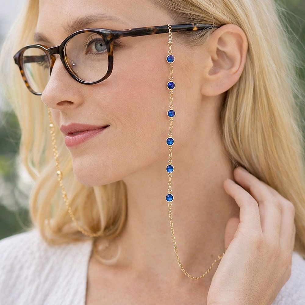 Trendy Colorful Crystal Beads  - Mask Chain Holder recension och pris